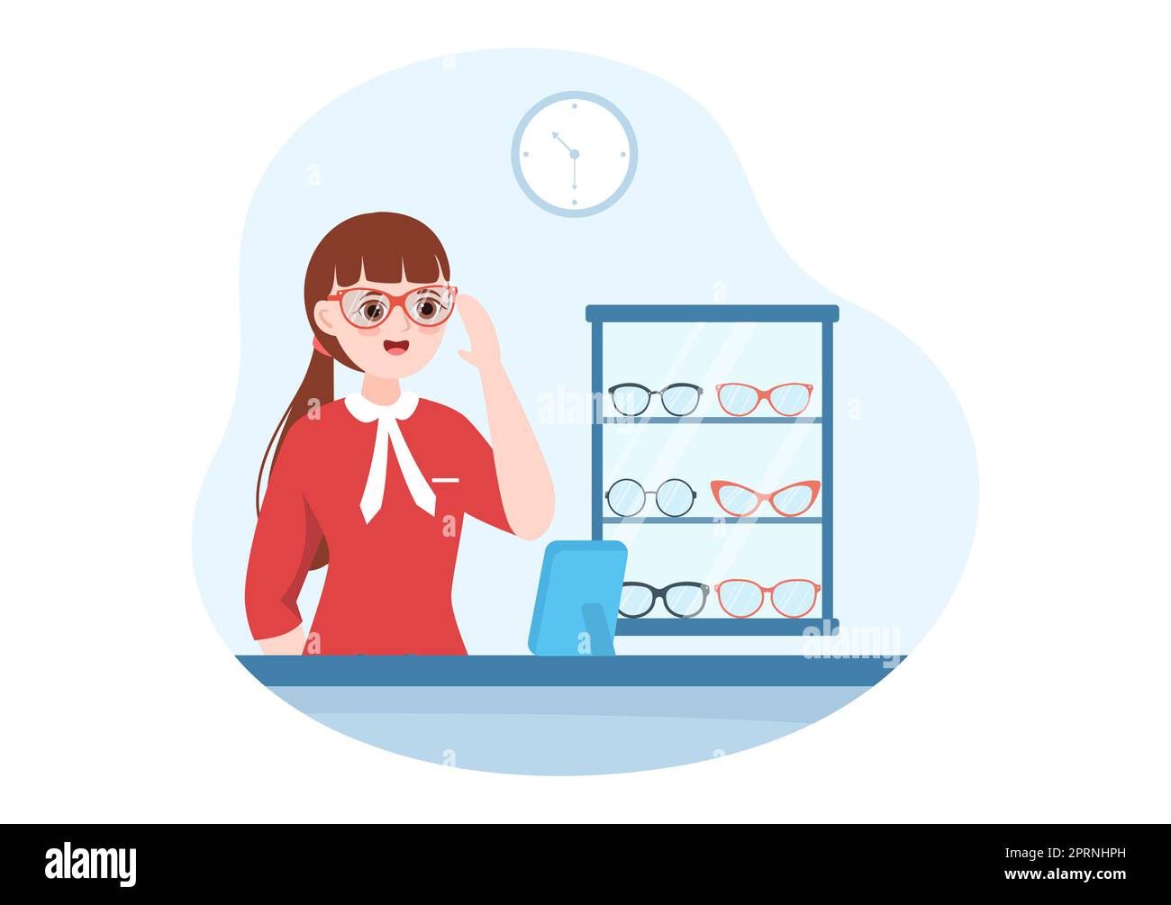 Eye Glasses Store or Optical Shop with Accessories, Optician, Checking