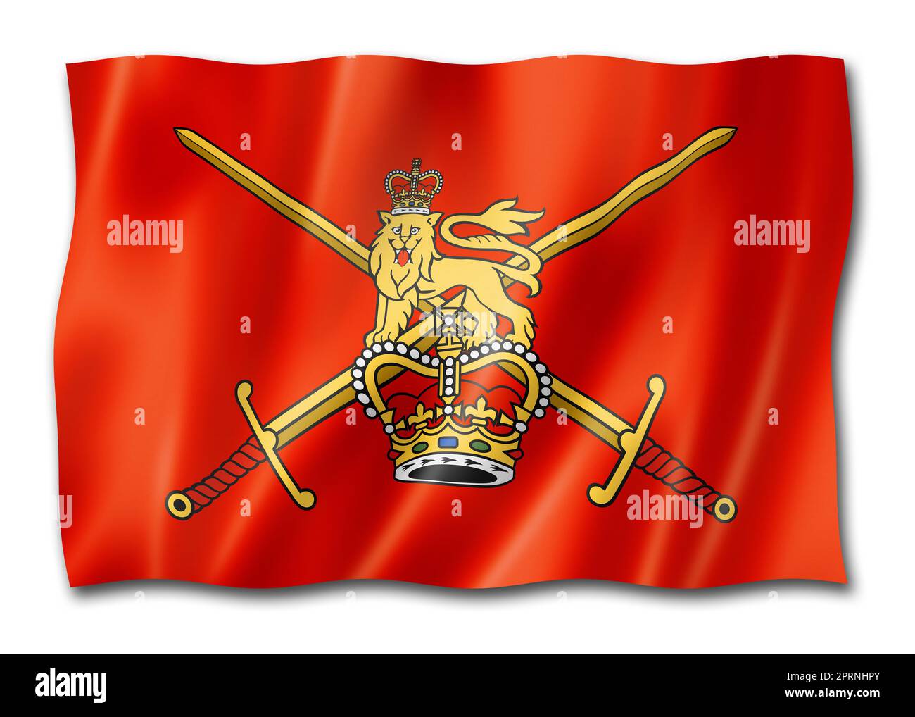 British Army flag, United Kingdom waving banner collection. 3D ...