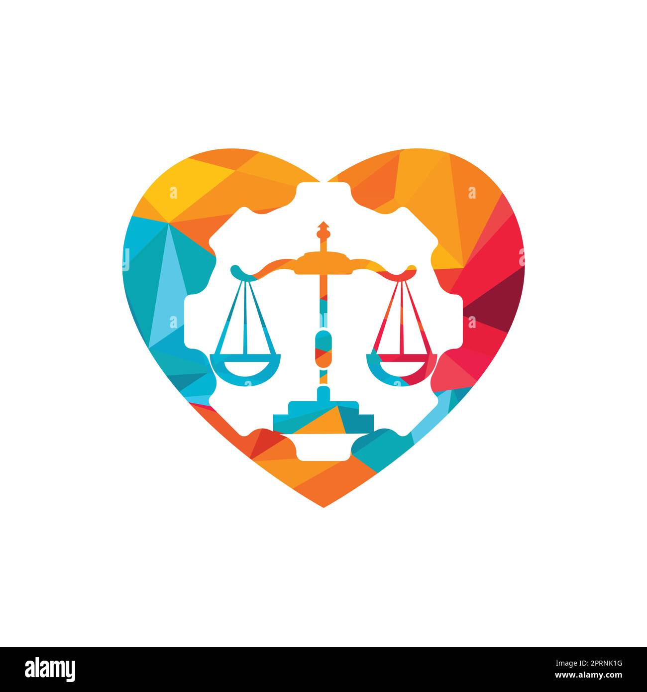 Industrial law firm vector logo design concept. Law firm with gear logo