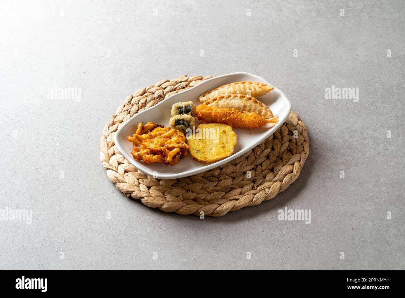 Assorted Fritters Korean food dish Anchovy Rice Balls rolled rolls of