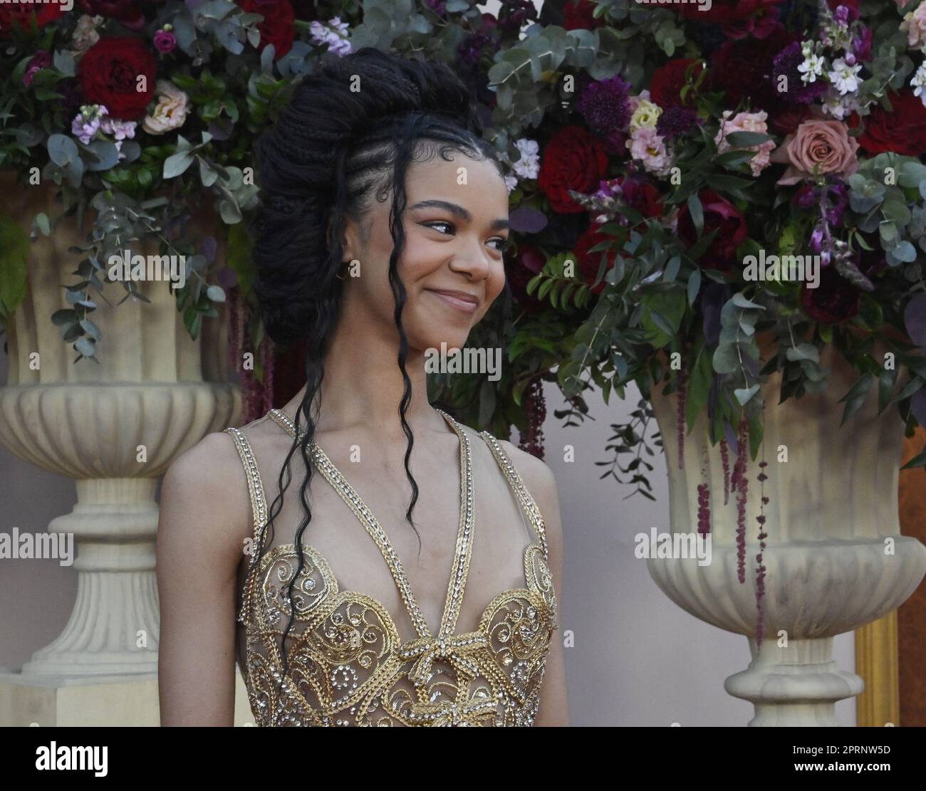 Los Angeles, United States. 26th Apr, 2023. Cast member India Amarteifio attends the premiere of the Netflix TV series 'Queen Charlotte: A Bridgerton Story' at the Regency Village Theatre in Los Angeles on Wednesday, April 26, 2023. Storyline: The rise and love life of a young Queen Charlotte. Photo by Jim Ruymen/UPI Credit: UPI/Alamy Live News Stock Photo