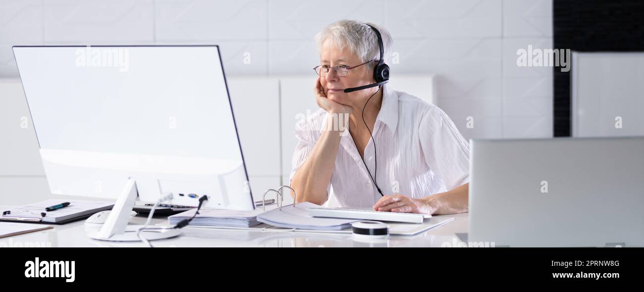 Bored Women In Video Conference Webinar Stock Photo - Alamy