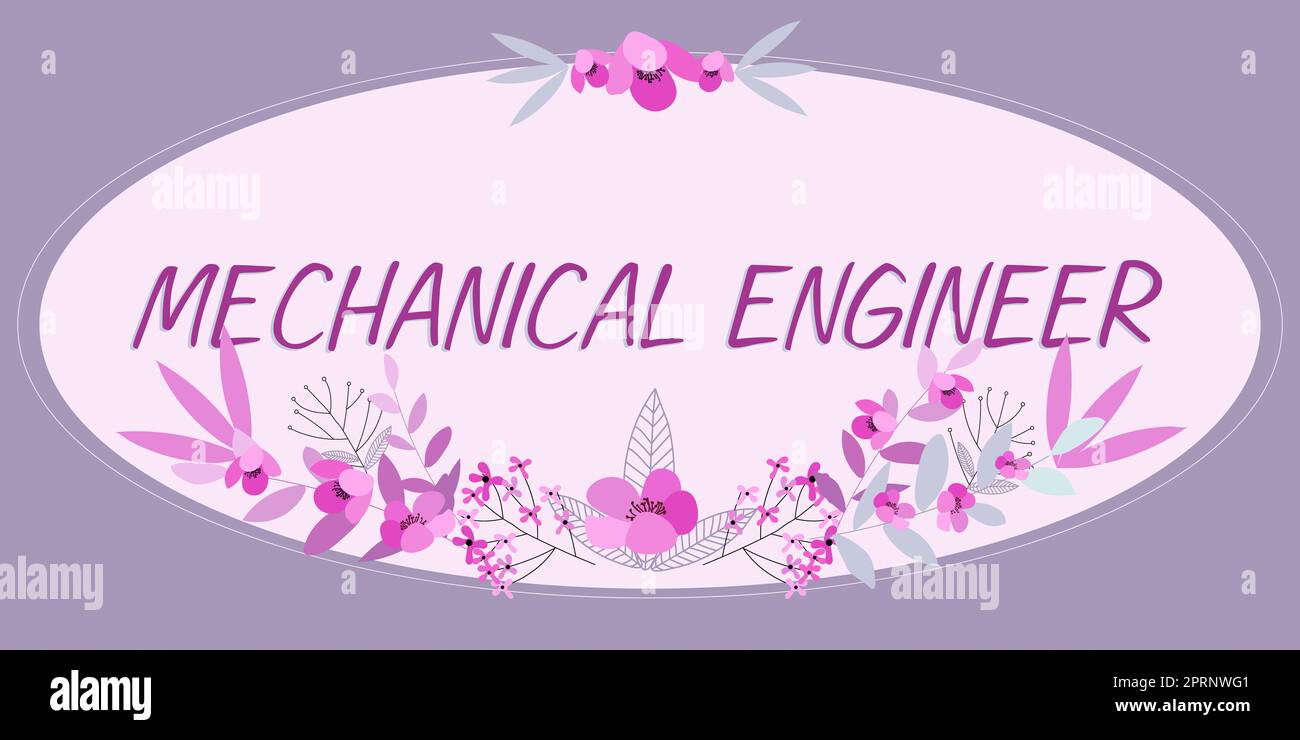 Conceptual display Mechanical Engineer. Business showcase Applied Engineering Discipline for Mechanical System Stock Photo