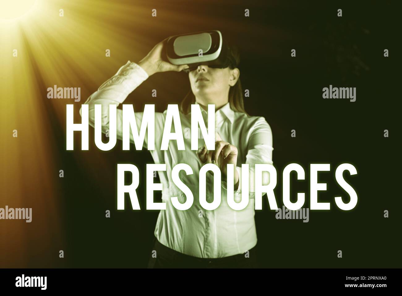 Text sign showing Human ResourcesThe people who make up the workforce of an organization. Concept meaning The showing who make up the workforce of an organization Stock Photo