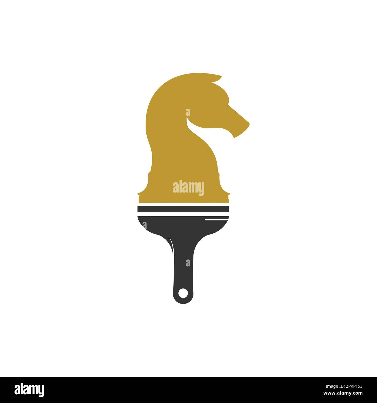 Chess Paint Vector Logo Design Template. Chess Horse With Paint Brush ...