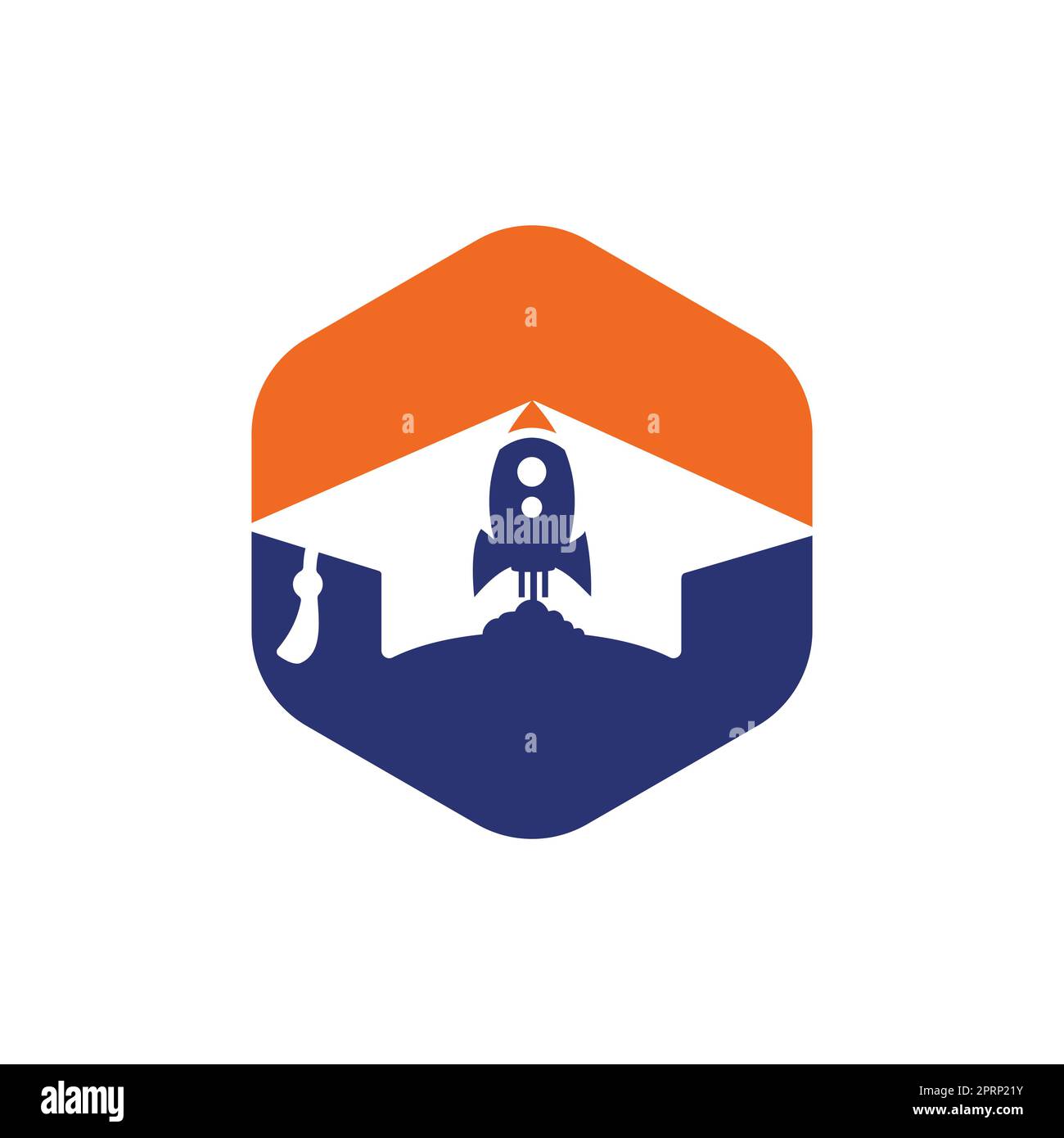 Graduation cap with rocket logo design. Rocket logo for aviation ...