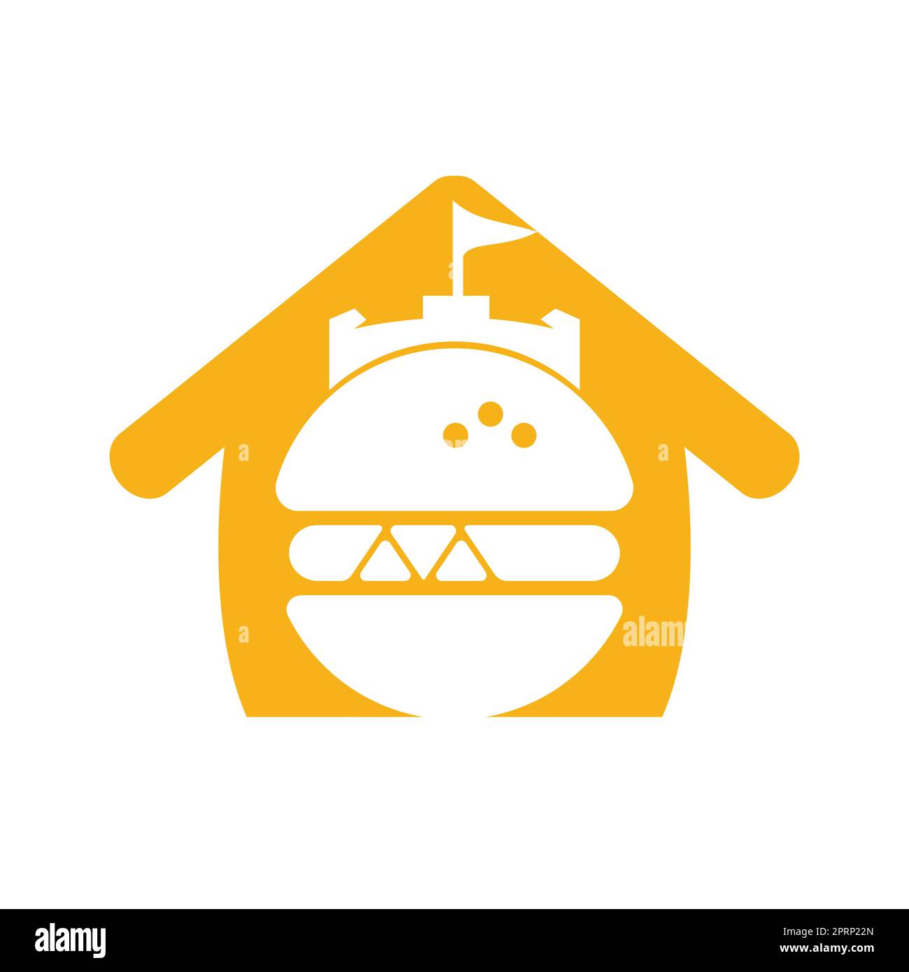 Burger castle vector logo design. Fort burgher logo design Stock Vector