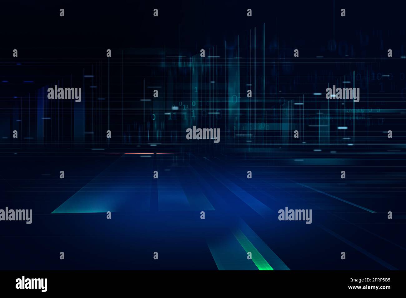 Graphical abstract digital data center with binary code, digital technologies concept. 3d