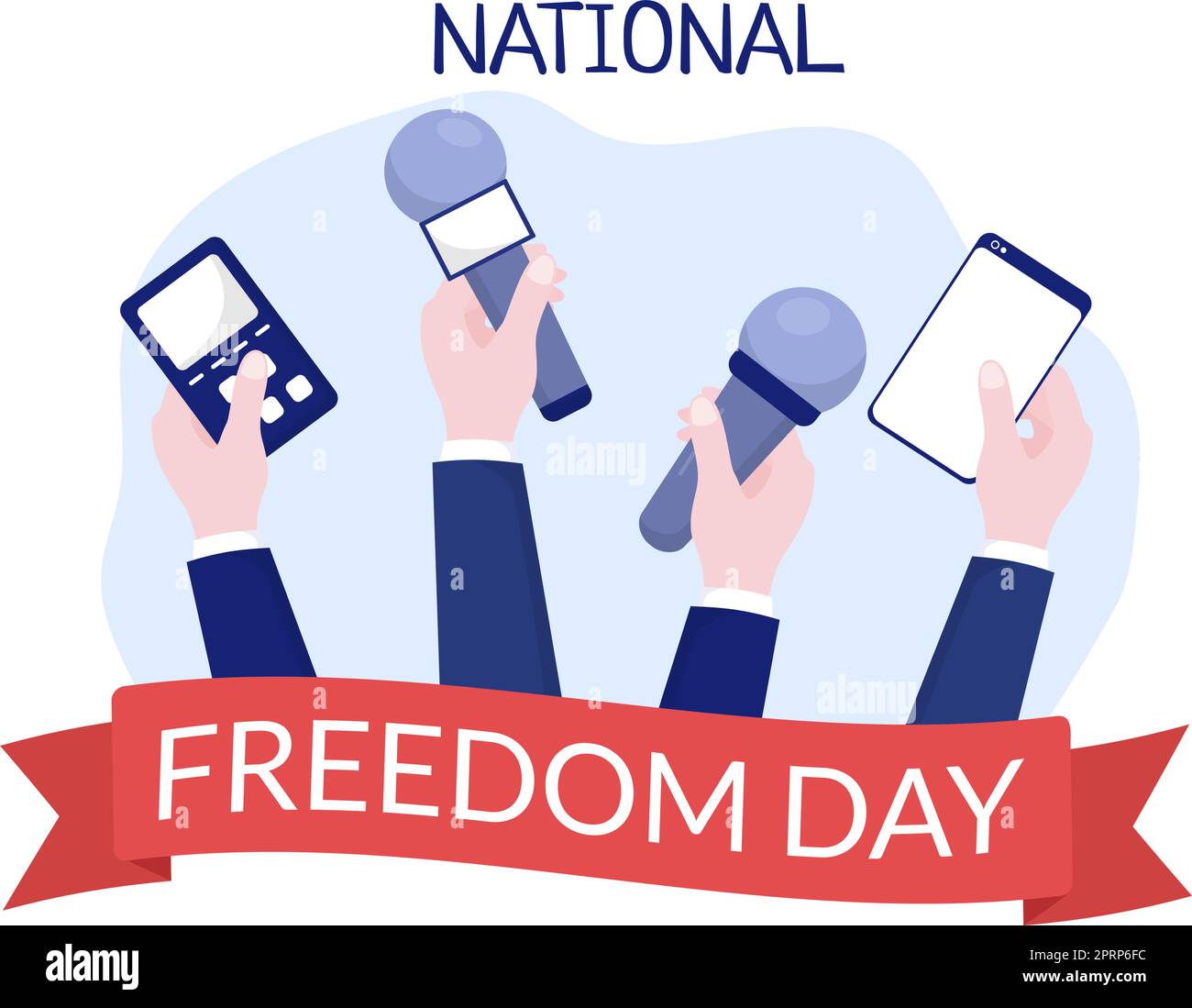 National Freedom Day Template Hand Drawn Cartoon Flat Illustration with ...
