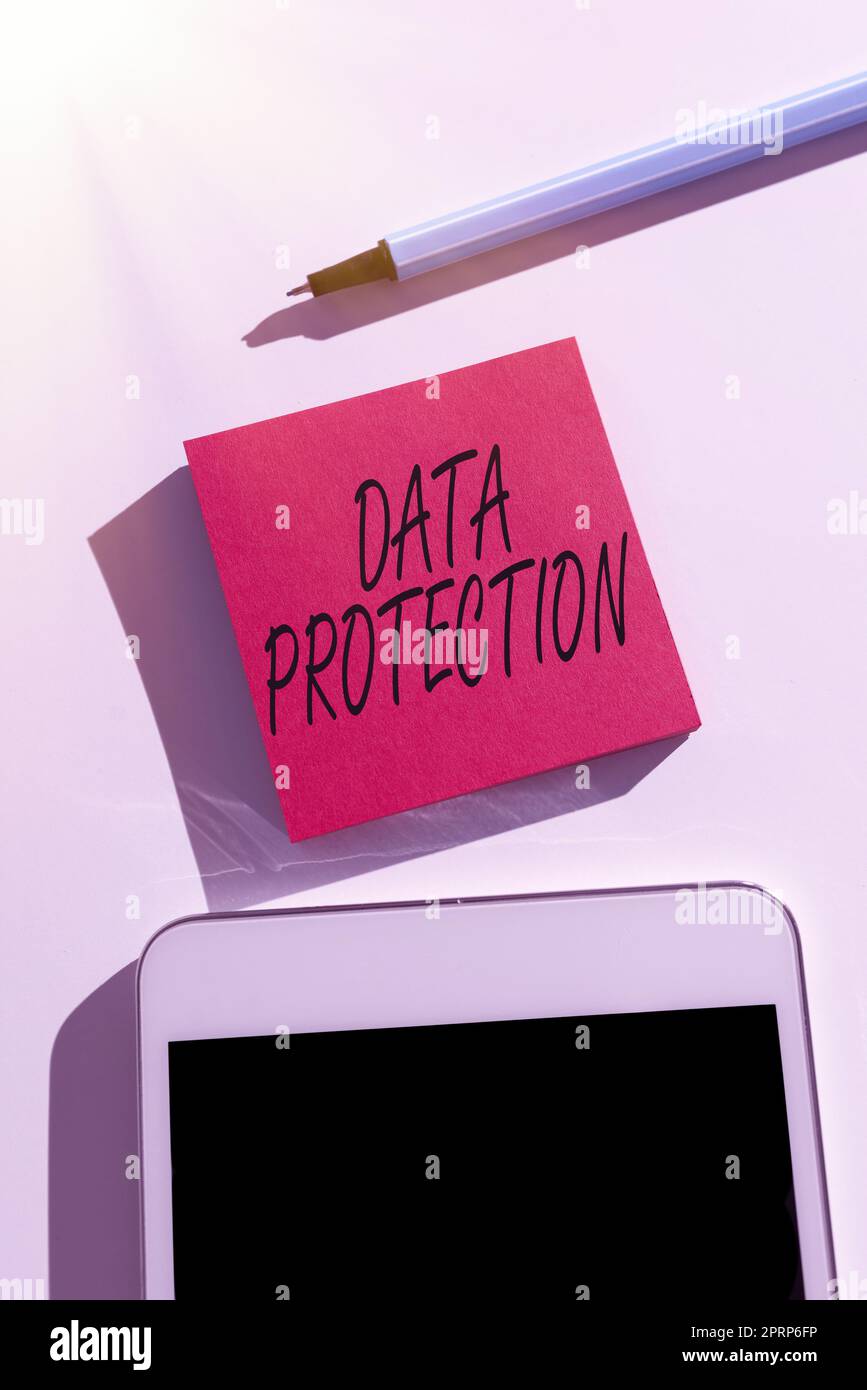 Conceptual display Data ProtectionProtect IP addresses and personal data from harmful software. Business concept Protect IP addresses and personal data from harmful software Stock Photo
