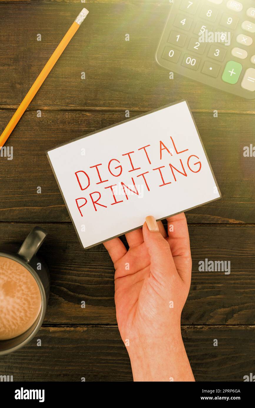 Text showing inspiration Digital Printingdigital based images directly ...