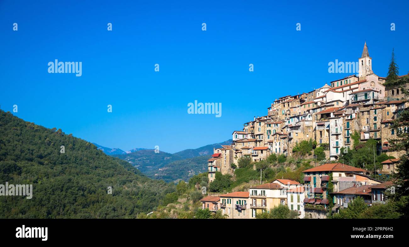Apricale - Italian old village in Liguria region Stock Photo