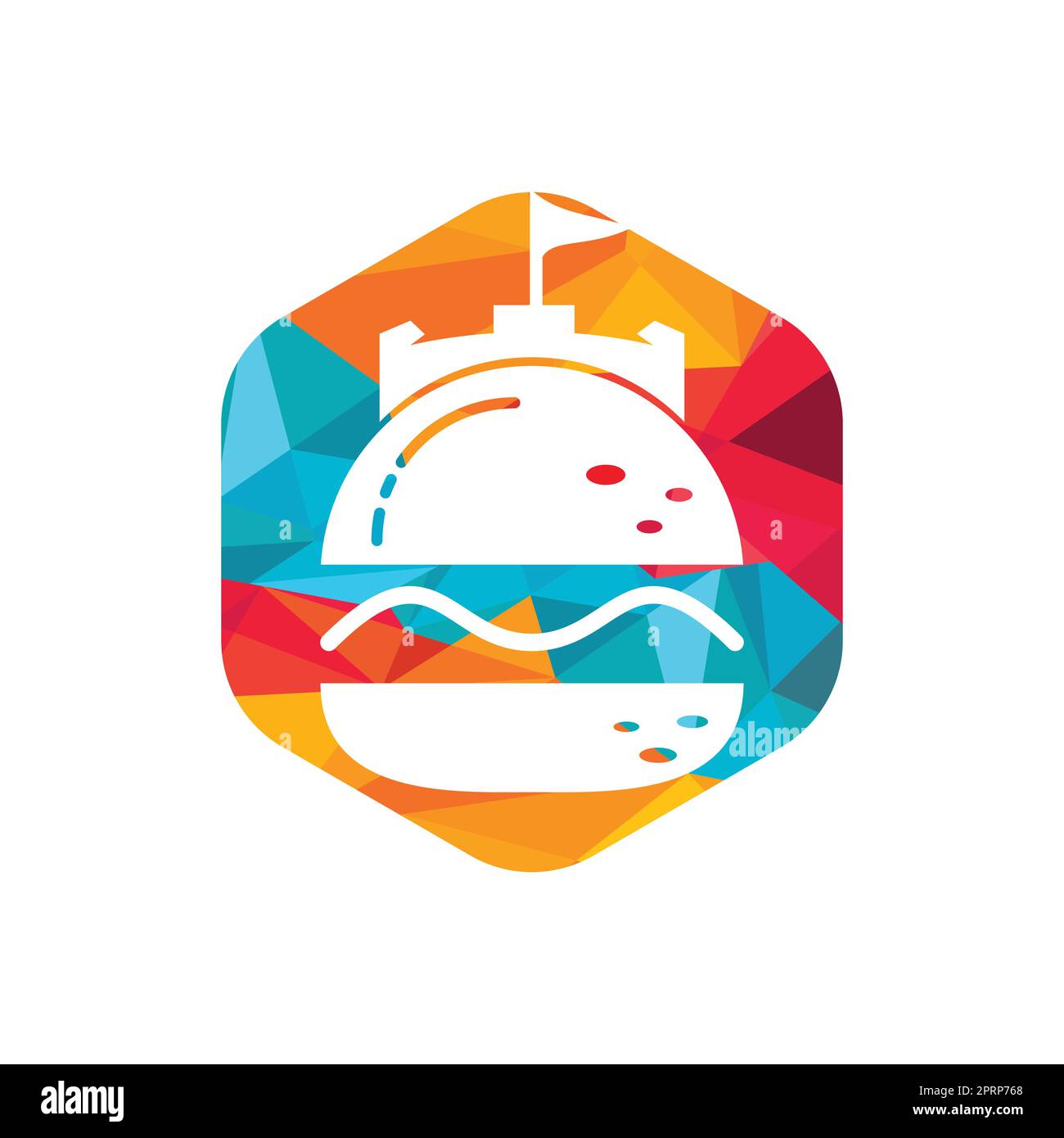 Burger castle vector logo design. Fort burgher logo design Stock Vector