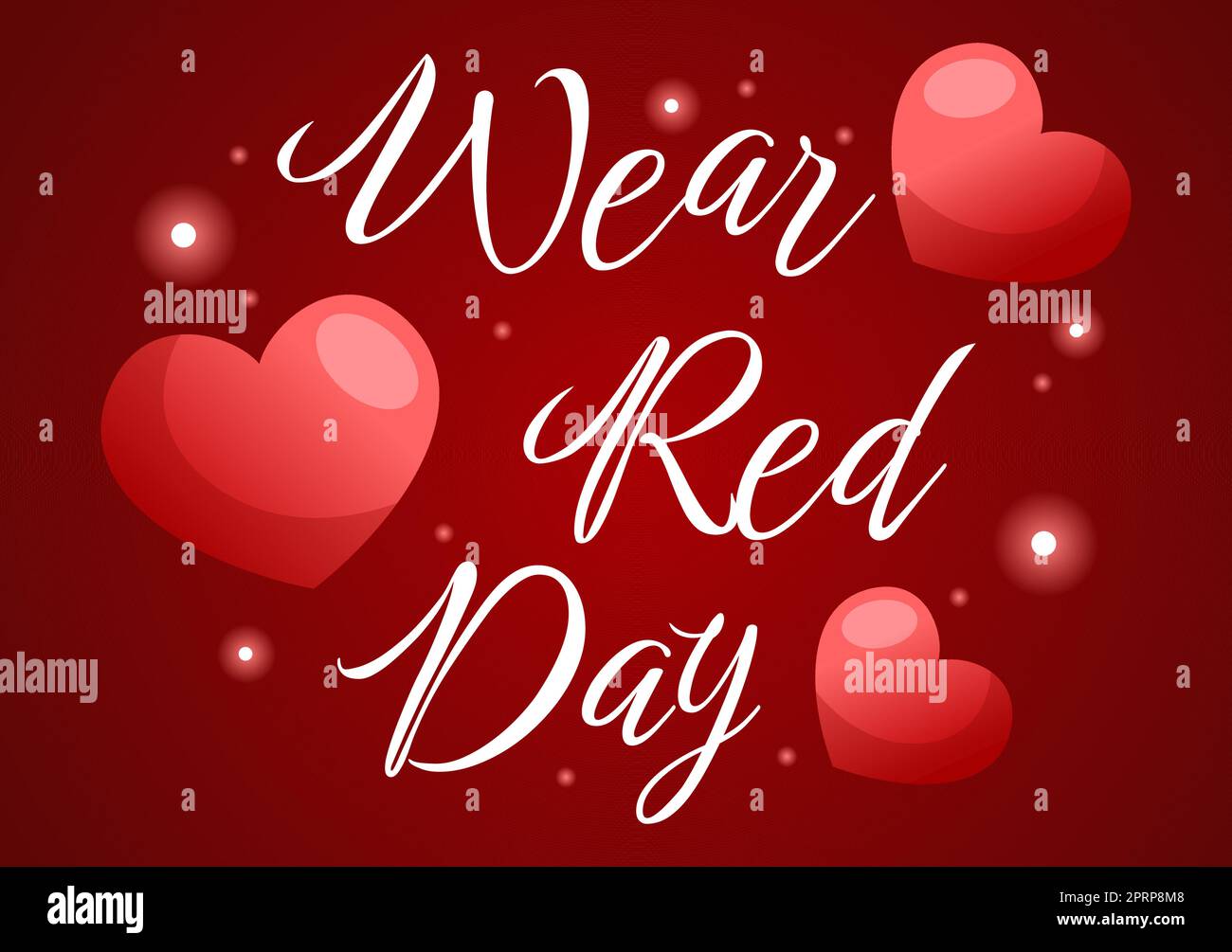 National Wear Red Day on February 7th Template Hand Drawn Cartoon Flat Illustration to inform