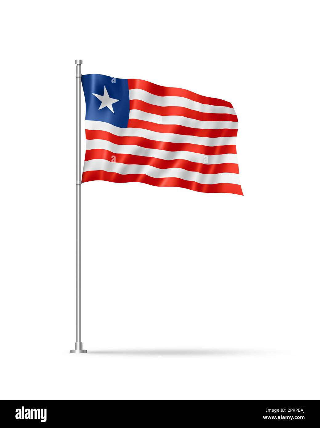 Liberia flag, 3D illustration, isolated on white Stock Photo - Alamy