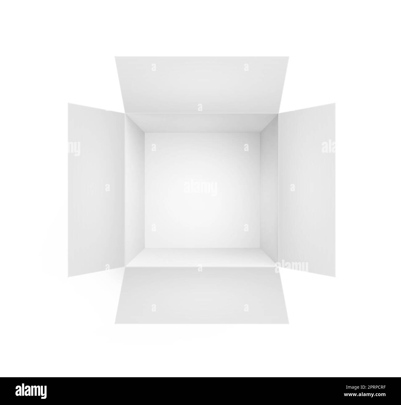 blank packaging boxes - open mockup, isolated on white background Stock Photo
