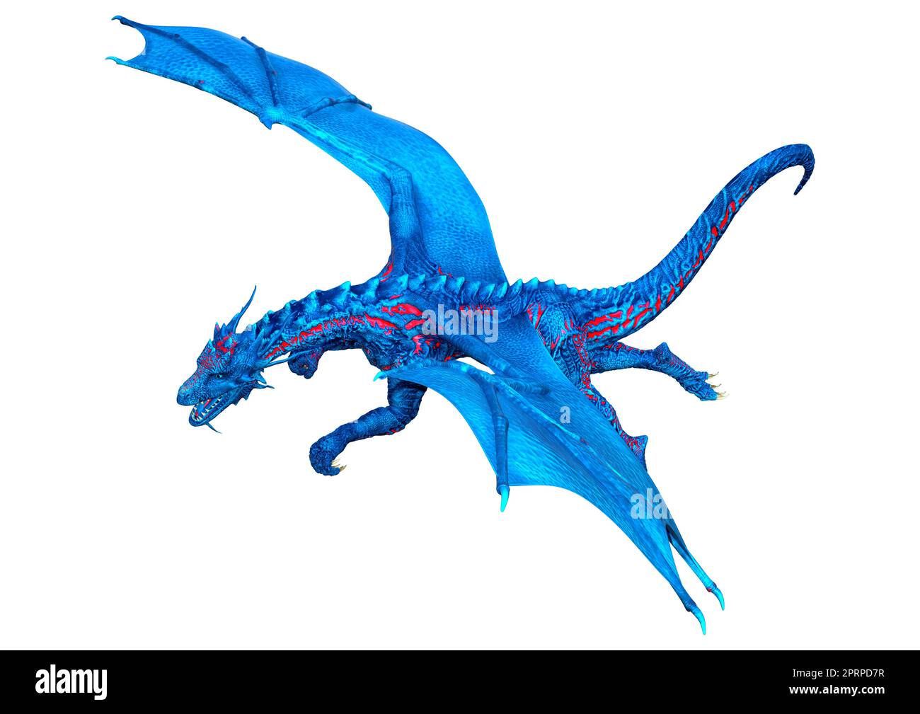 3D rendering of a fantasy dragon isolated on white background Stock ...