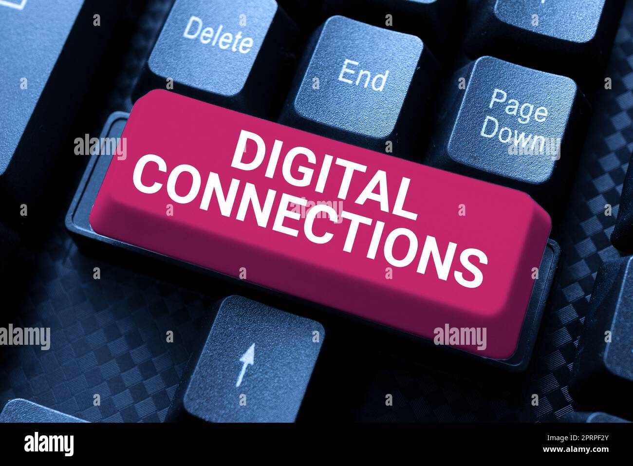 Hand writing sign Digital Connections, Business approach virtual network linking user to his or her contacts Typing Program Code Script, Abstract Down Stock Photo