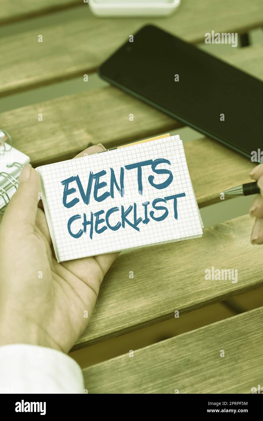 Handwriting text Events Checklist, Internet Concept invaluable tool for ...