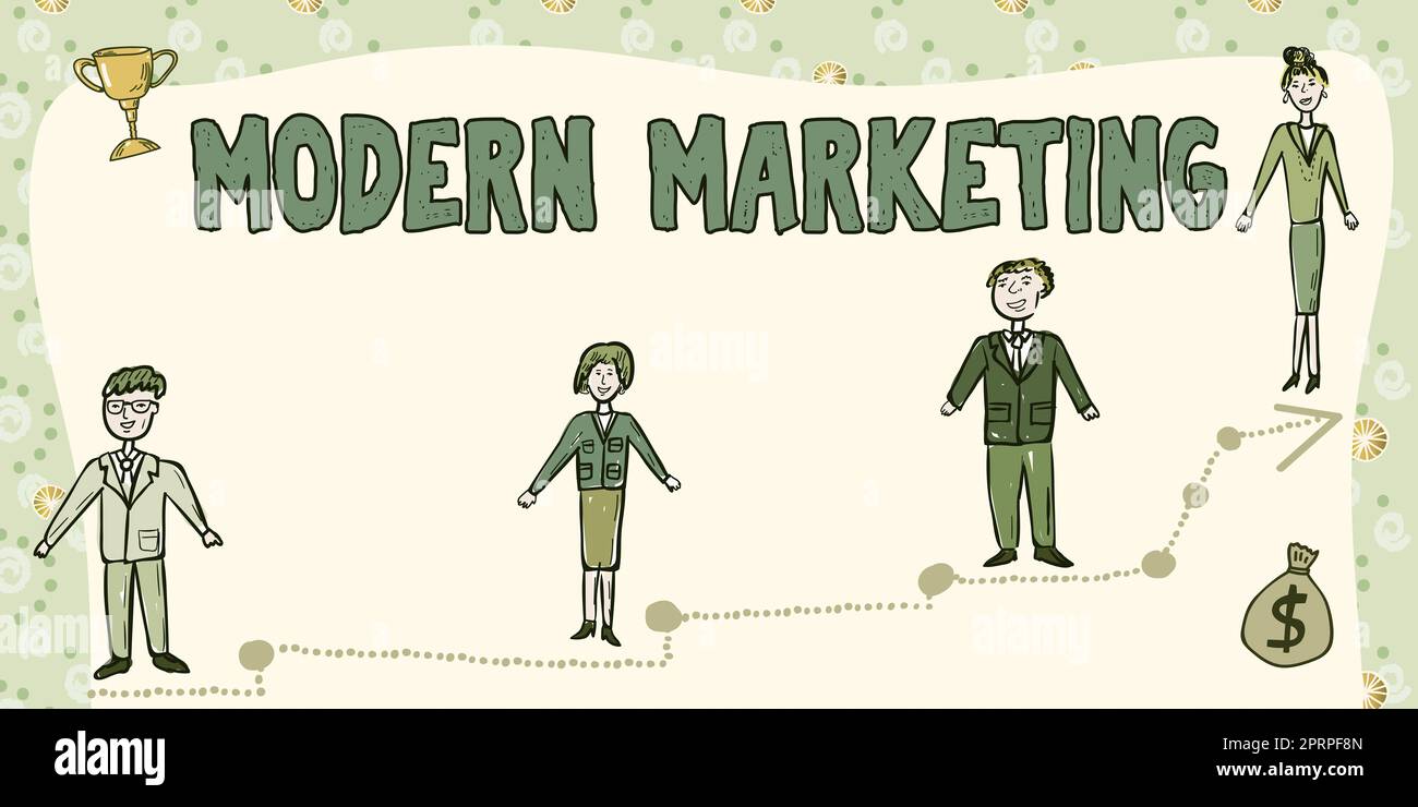 Hand writing sign Modern Marketing, Word for specialist or broker with