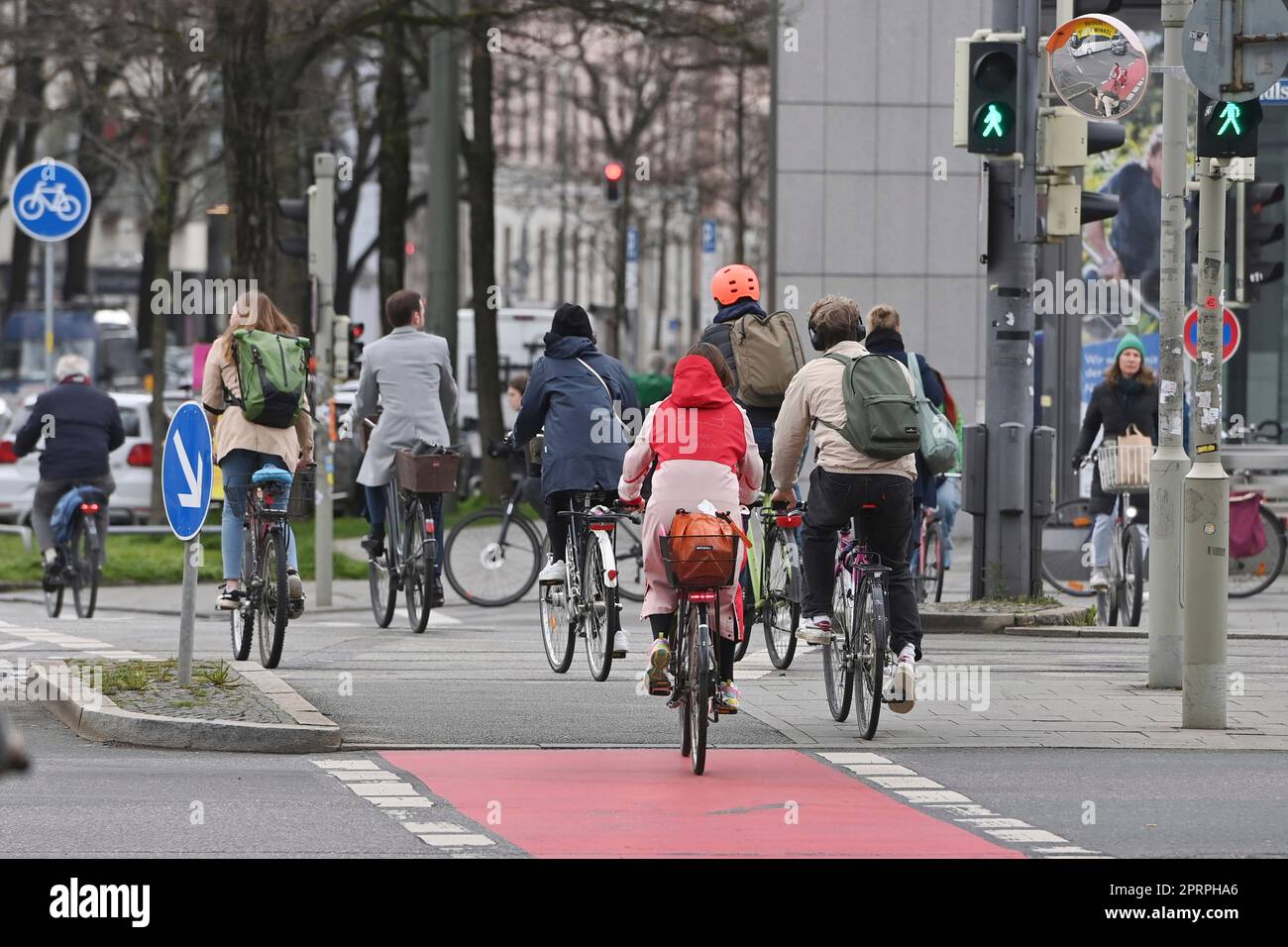 Munich, Deutschland. 26th Apr, 2023. Cyclists ride their bikes, bikes