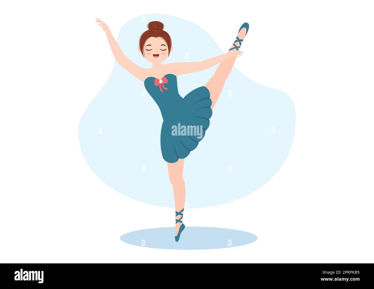 Ballet Template Hand Drawn Cartoon Flat Illustration Female Beautiful