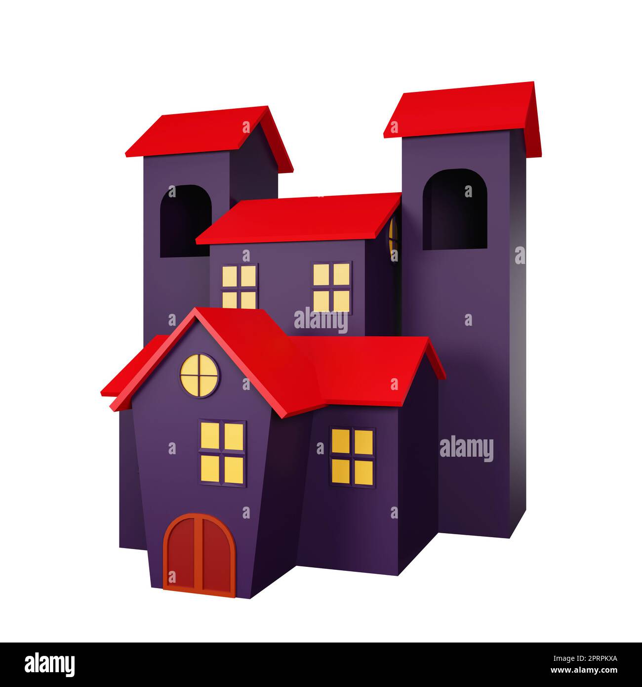 3d rendering of haunted house halloween icon Stock Photo - Alamy