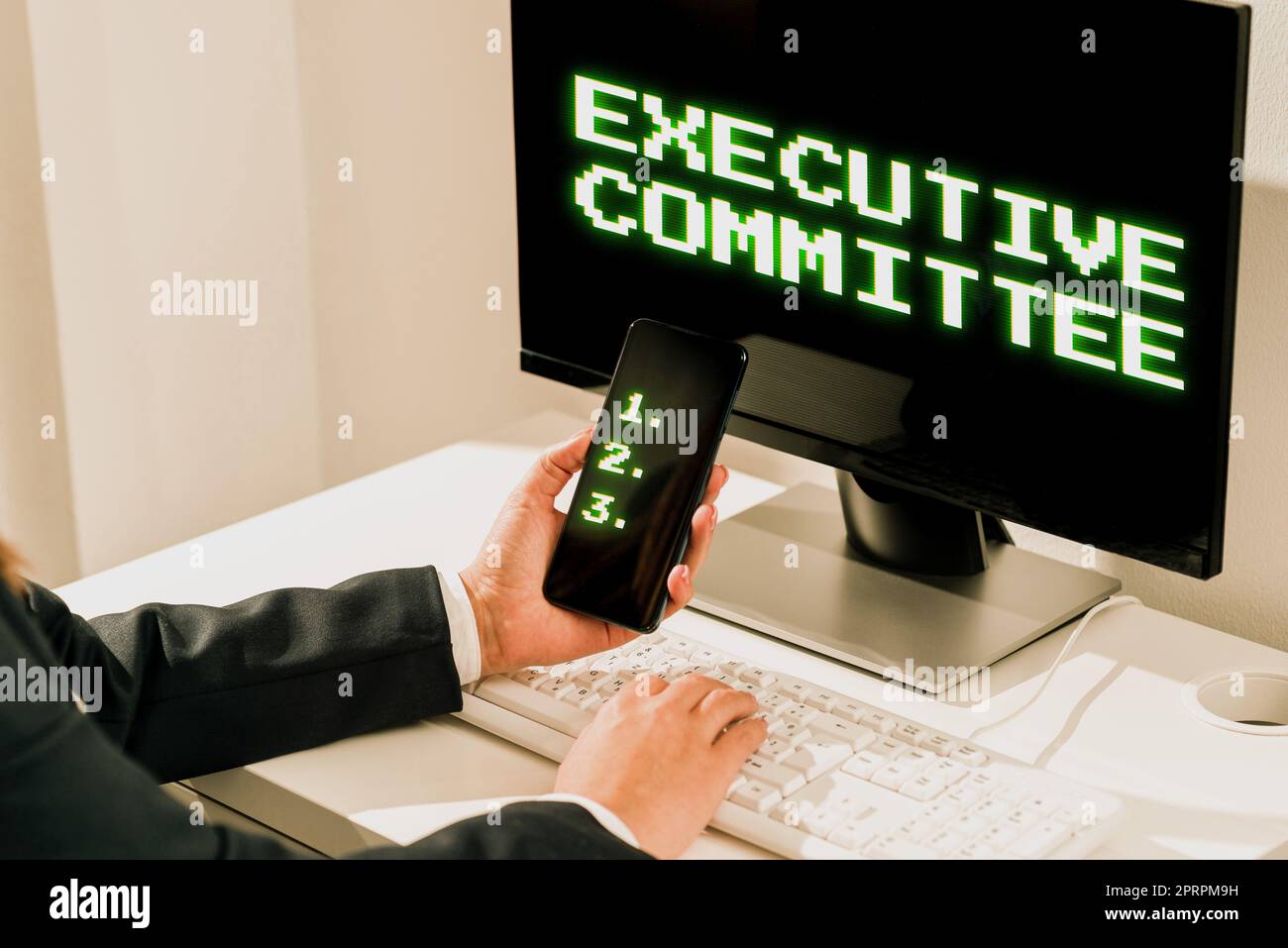 Conceptual caption Executive Committee. Word Written on Group of Directors appointed Has Authority in Decisions Stock Photo