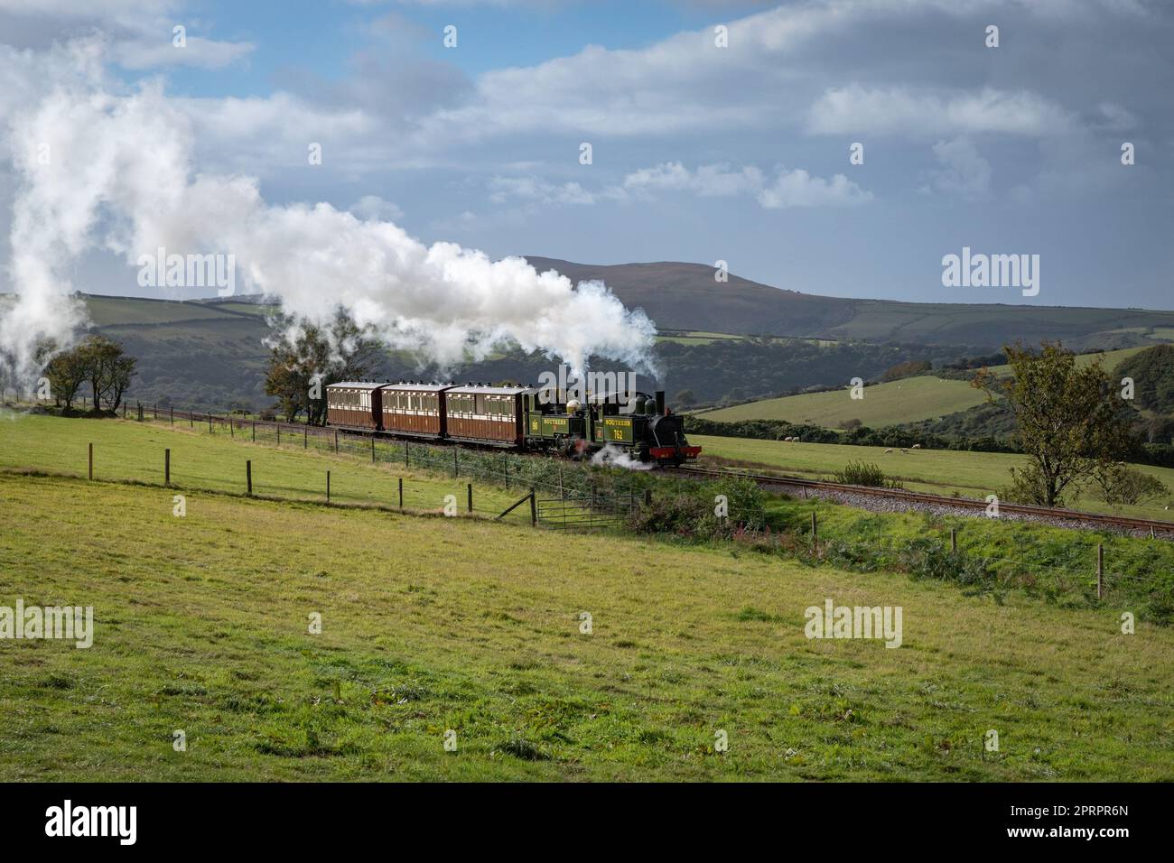 Steam locomotives Lyn and Lyd on the Lynton and Barnstaple Railway Stock Photo