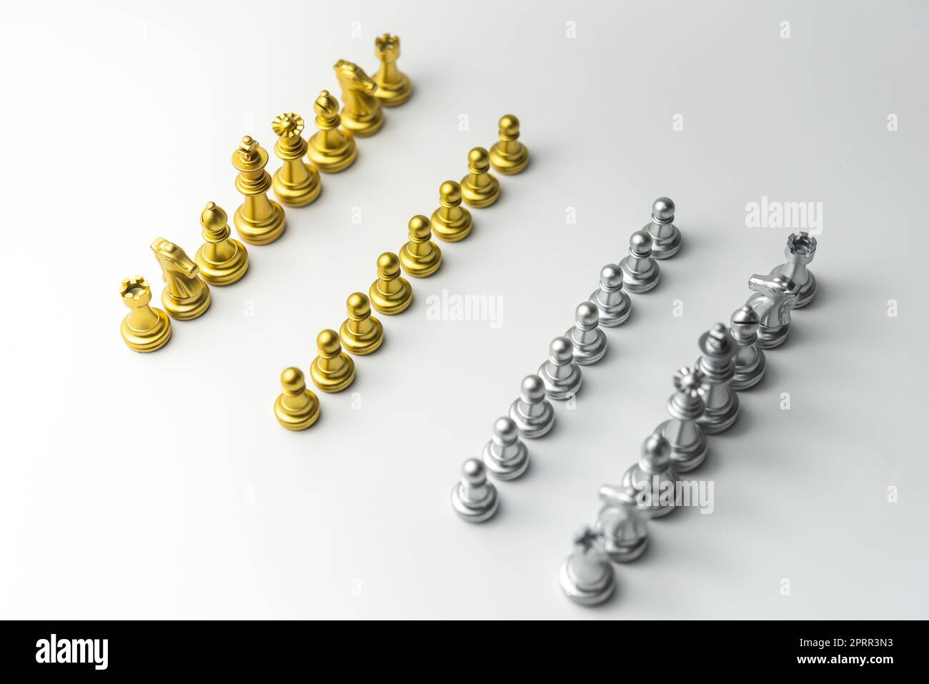 chess gold and silver isolated on white background Stock Photo - Alamy