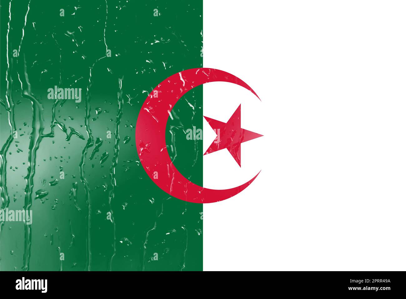 3D Flag of Algeria on a glass with water drop background Stock Photo ...