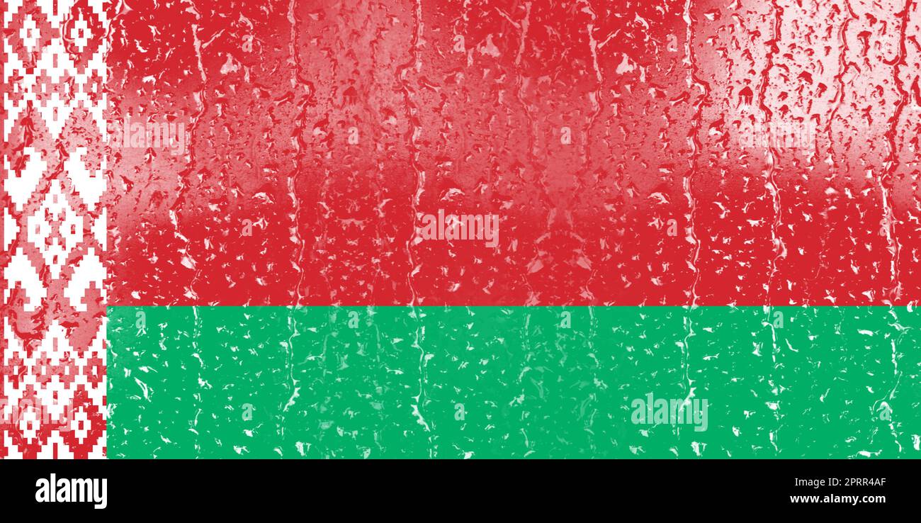 3D Flag of Belarus on a glass with water drop background Stock Photo ...