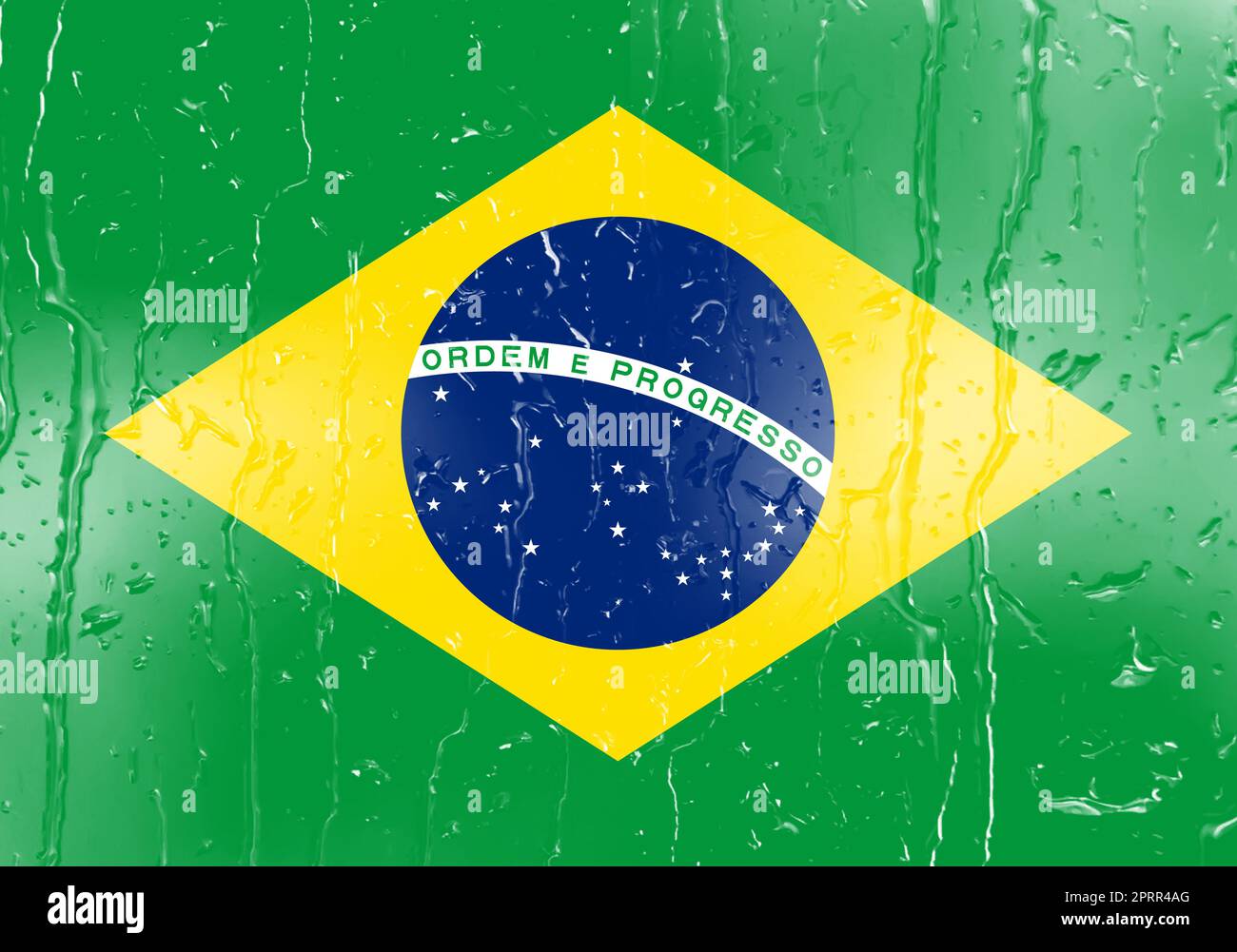 3D Flag of Brazil on a glass with water drop background Stock Photo - Alamy