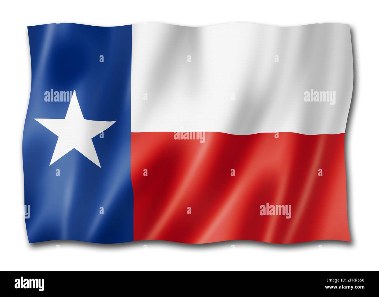 Texas flag, united states waving banner collection. 3D illustration