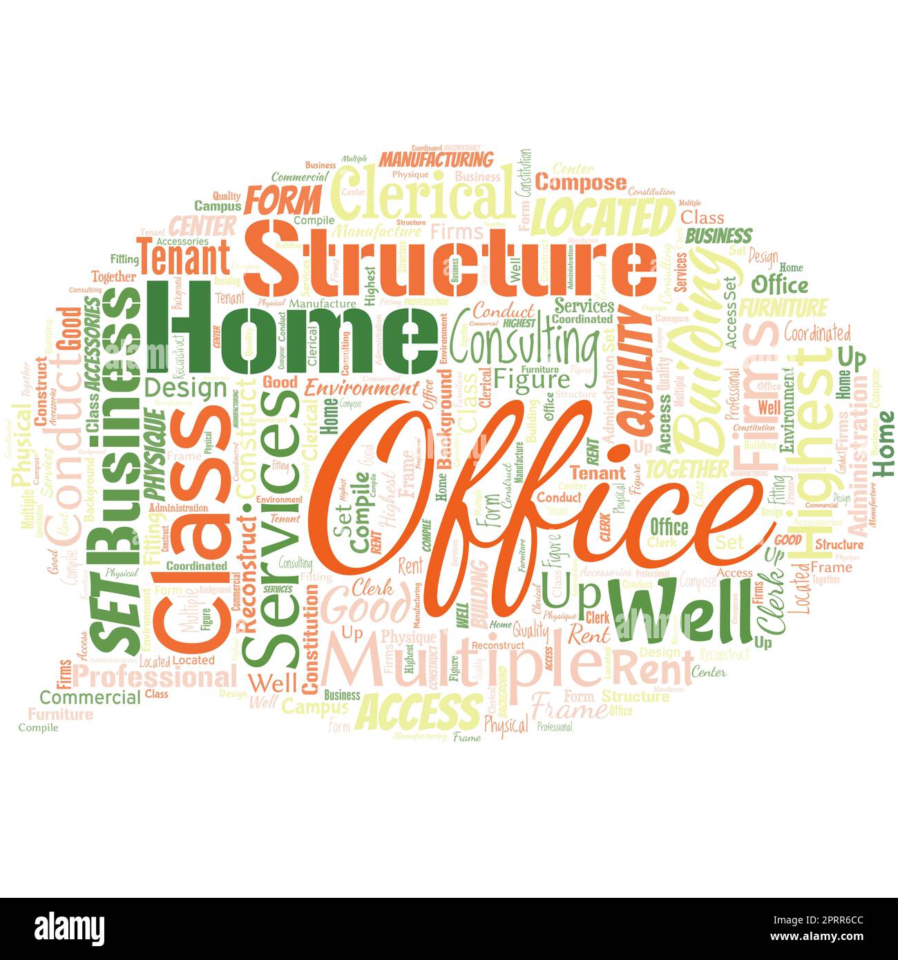 Big word cloud in the shape of dialog box with words home office Stock Photo Alamy