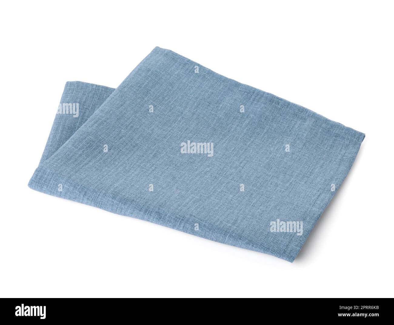New clean light blue cloth napkin isolated on white Stock Photo Alamy
