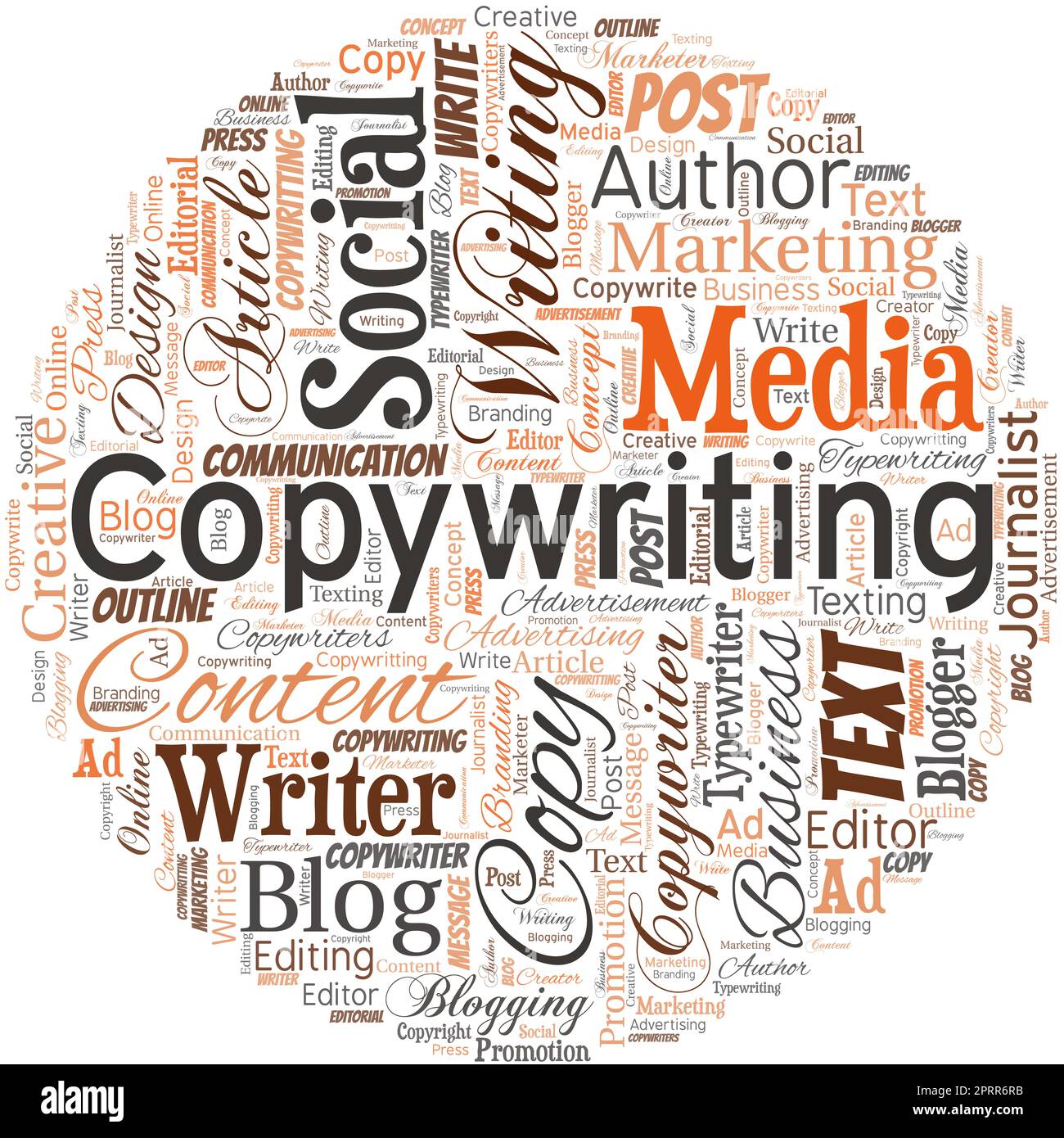 Big word cloud in the shape of circle with word copywriting Stock Photo ...