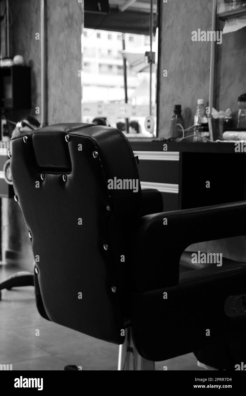 The chair at the barber's shop Stock Photo
