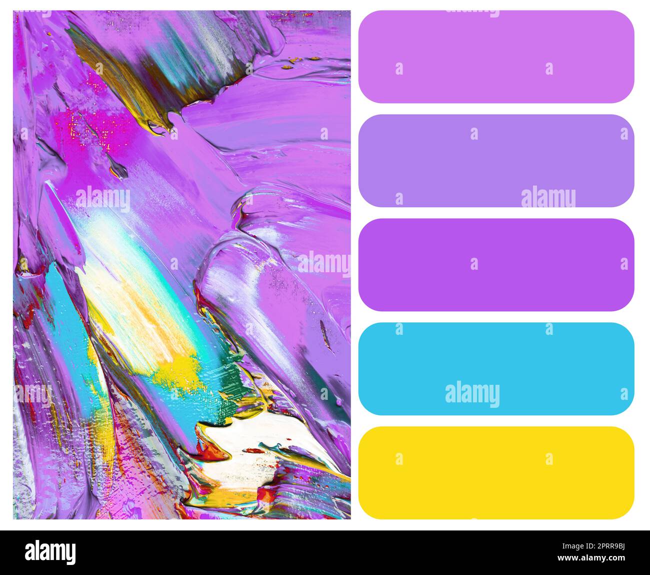 Color palette appropriate to photo of colorful acrylic paints as ...