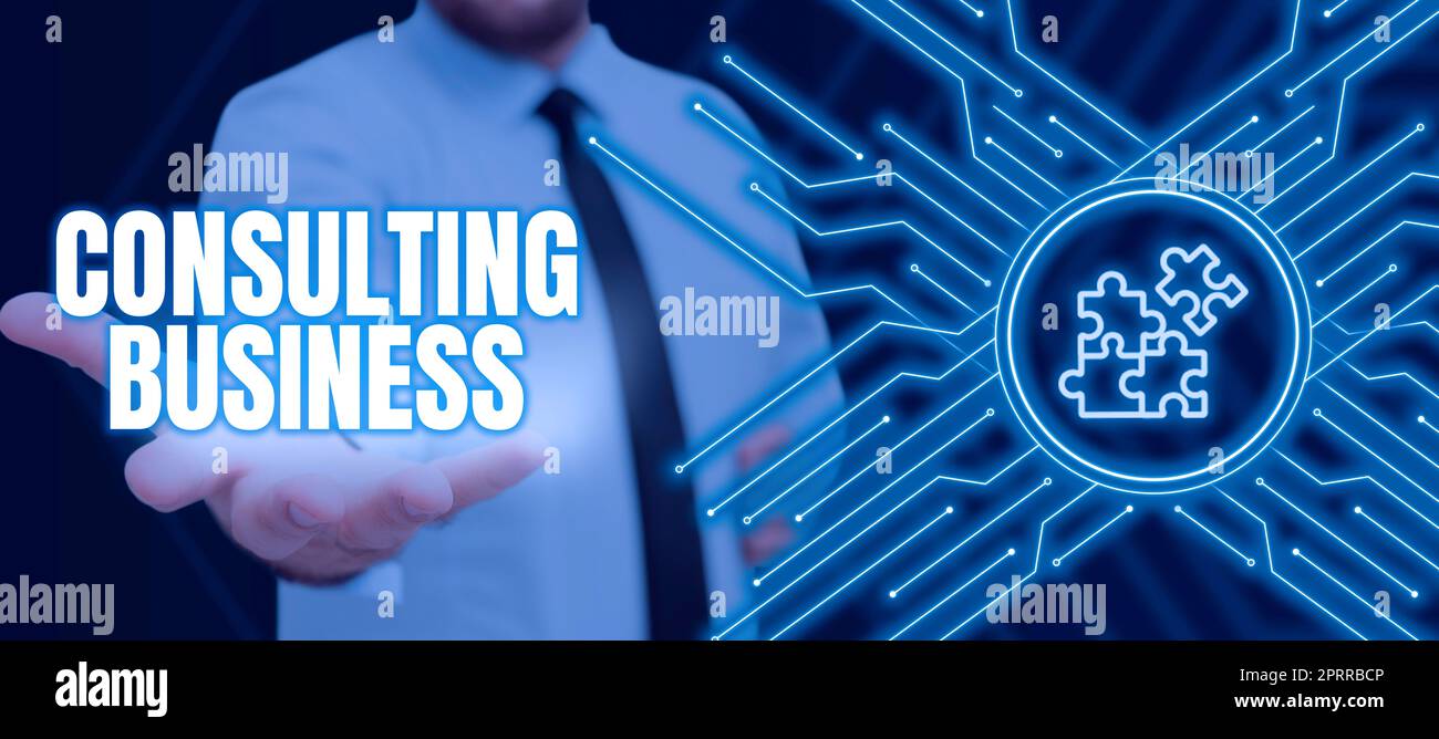 Conceptual caption Consulting Business, Business overview Specialized
