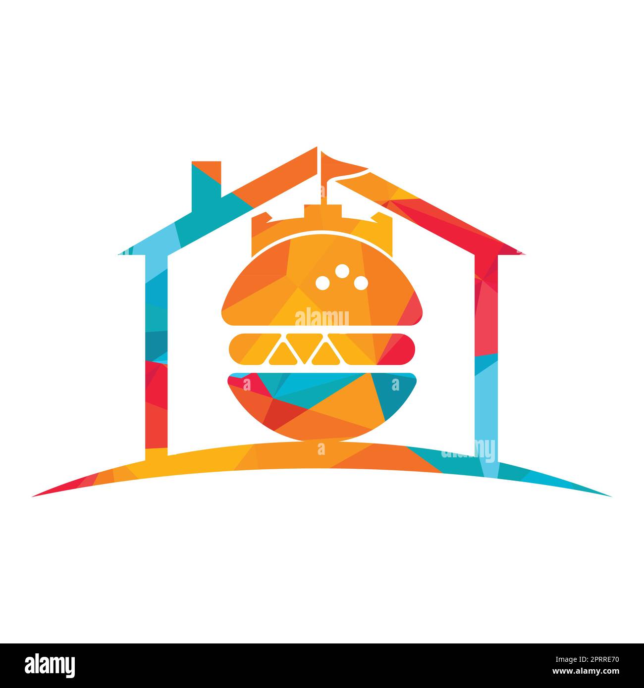 Burger castle vector logo design. Fort burgher logo design Stock Vector