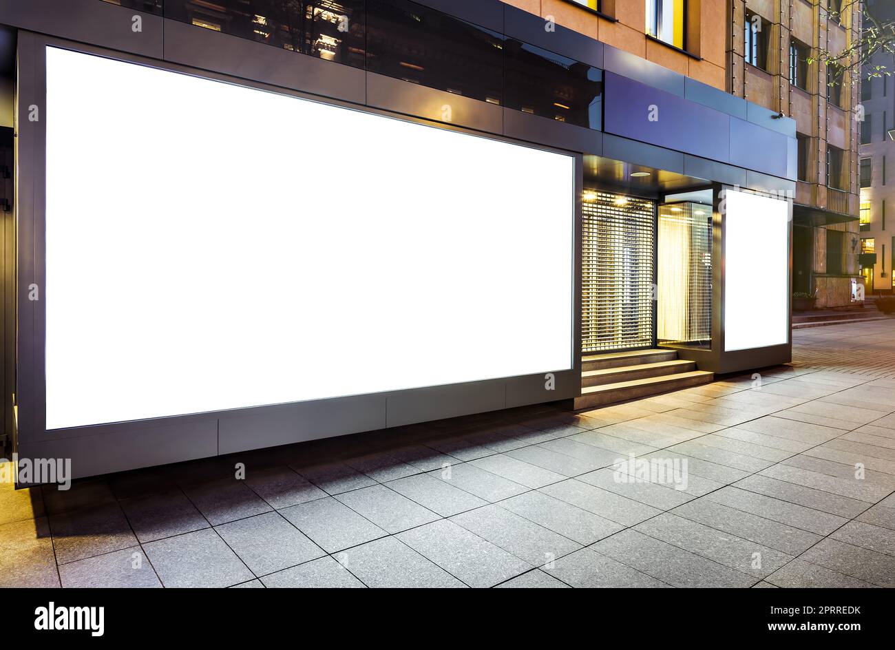 Advertising Outdoor Blank Billboard in the City Stock Photo