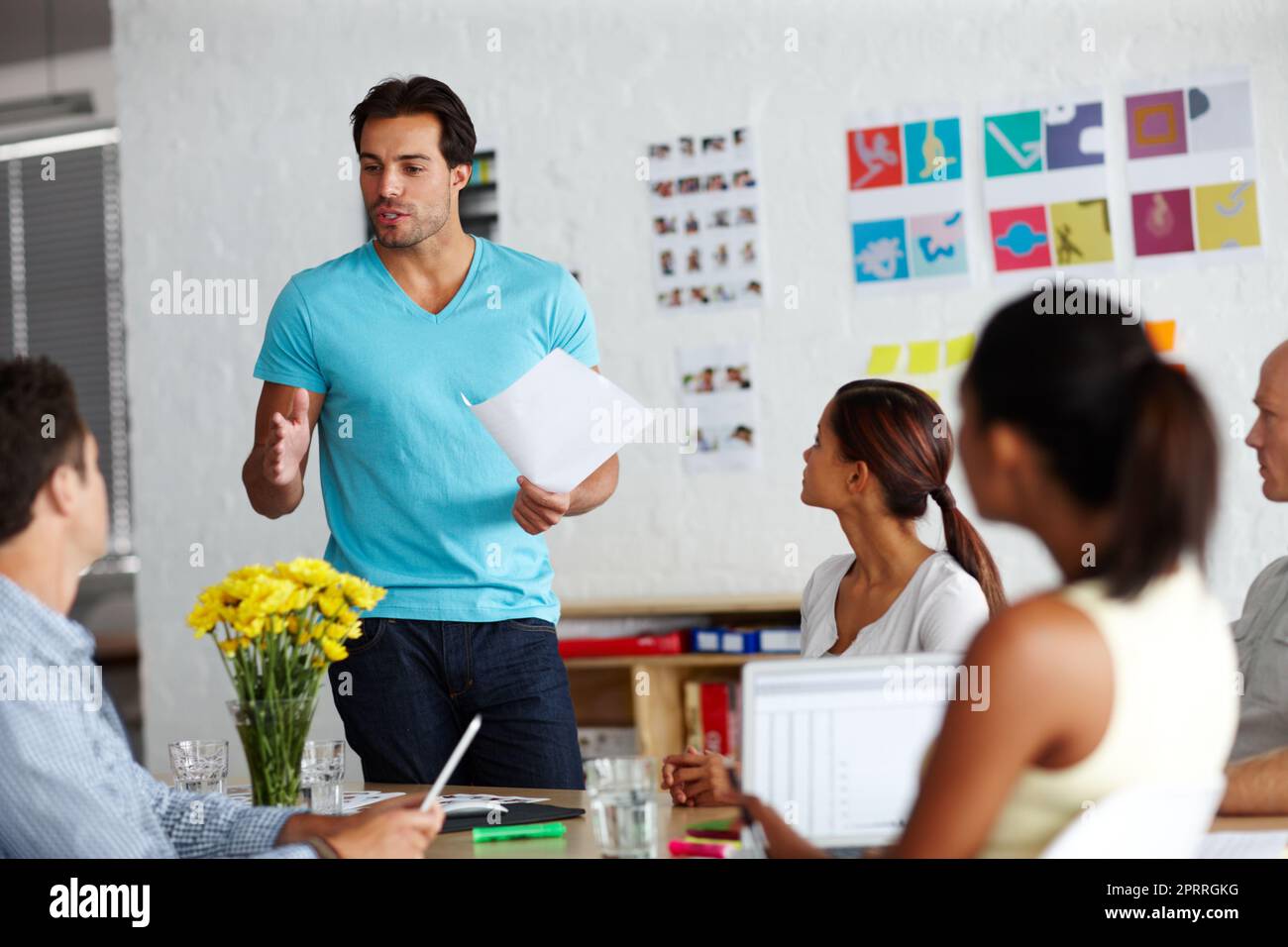 Youre not understanding me. A group of businesspeople discussing work. Stock Photo