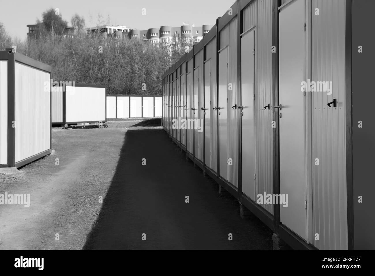 Modular houses Black and White Stock Photos & Images - Alamy
