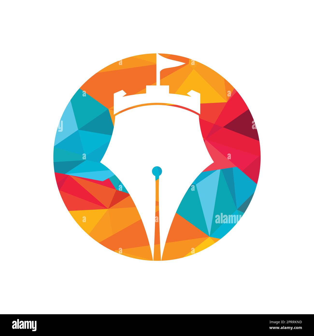 Castle pen education vector logo design. Castle writer logo design ...