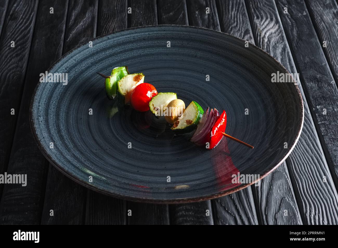 Grilled vegetables on skewer Stock Photo