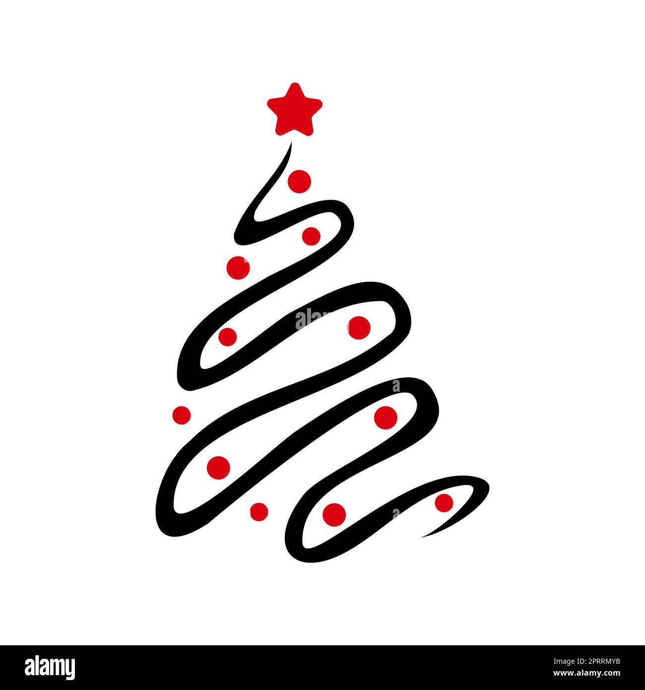 Abstract drawing of a Christmas tree on a white background - Vector ...