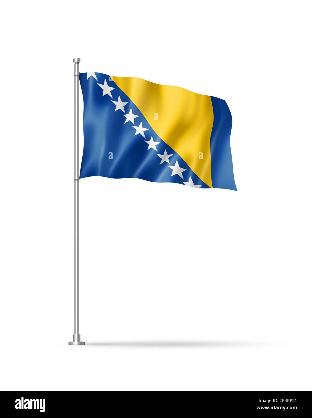 Bosnia and Herzegovina flag, 3D illustration, isolated on white Stock ...