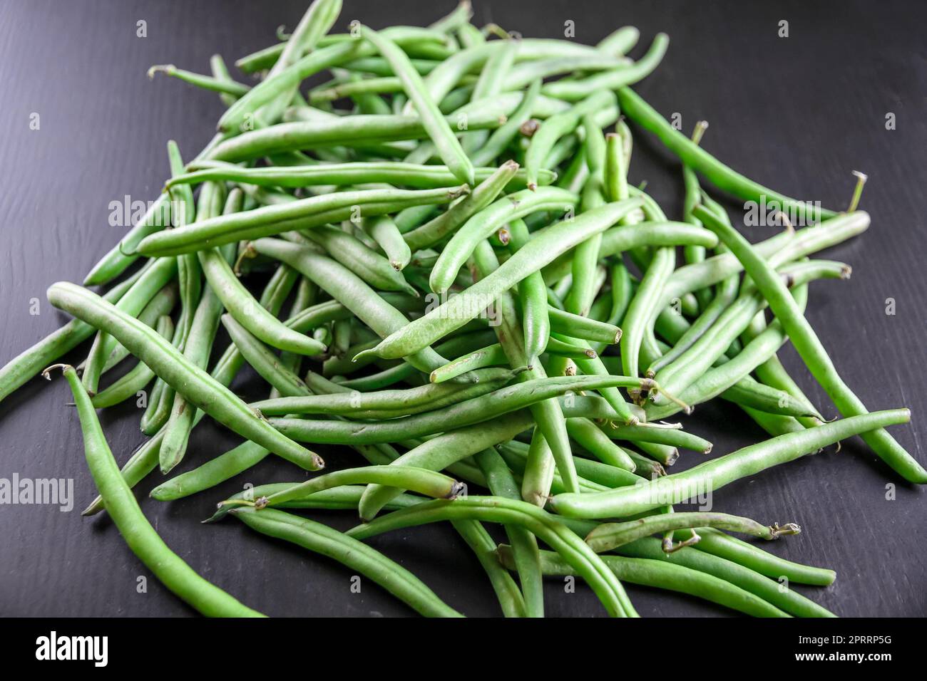 Green beans closeup view Stock Photo