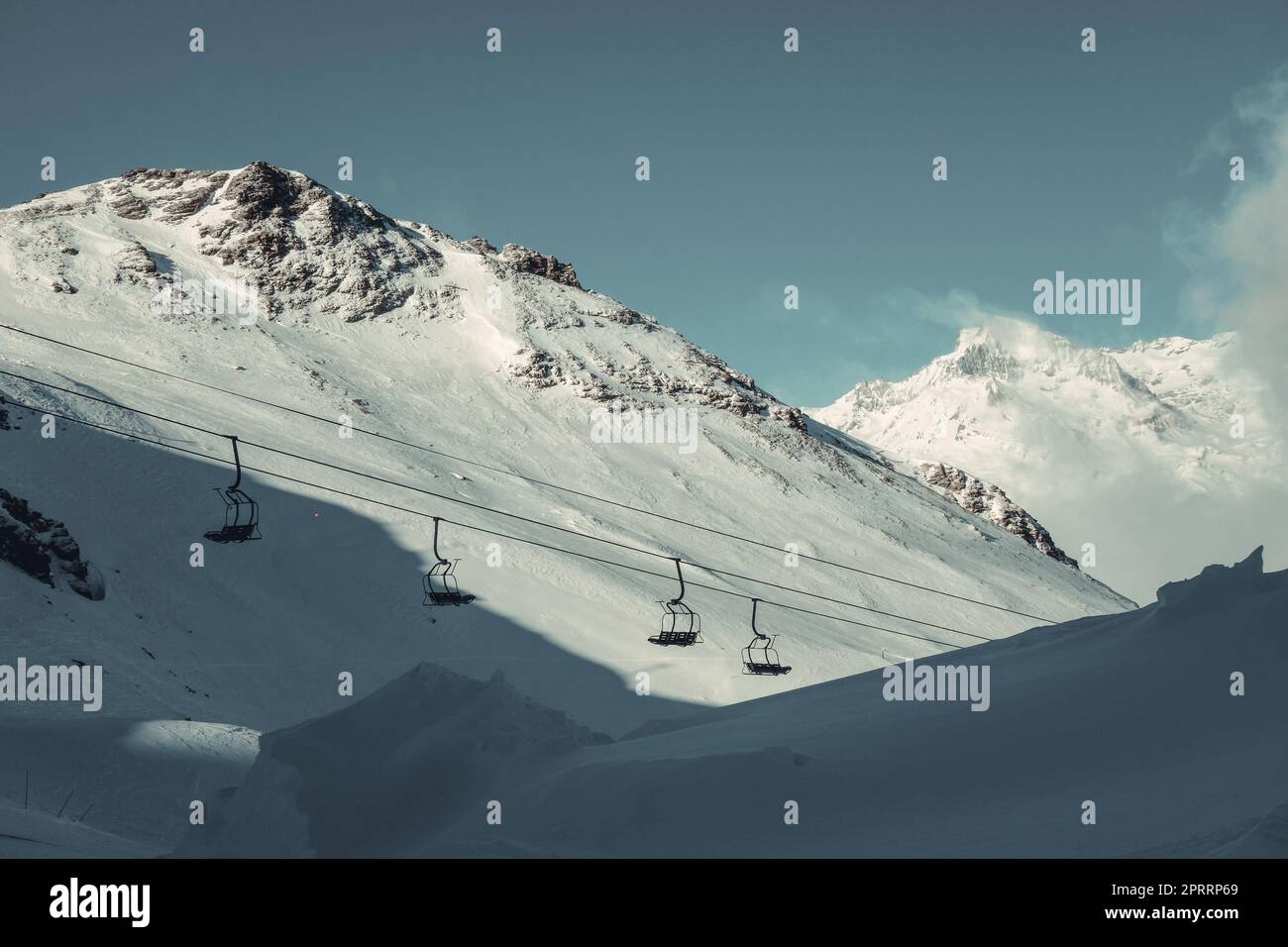 Ski slopes of Val cenis in the french alps Stock Photo